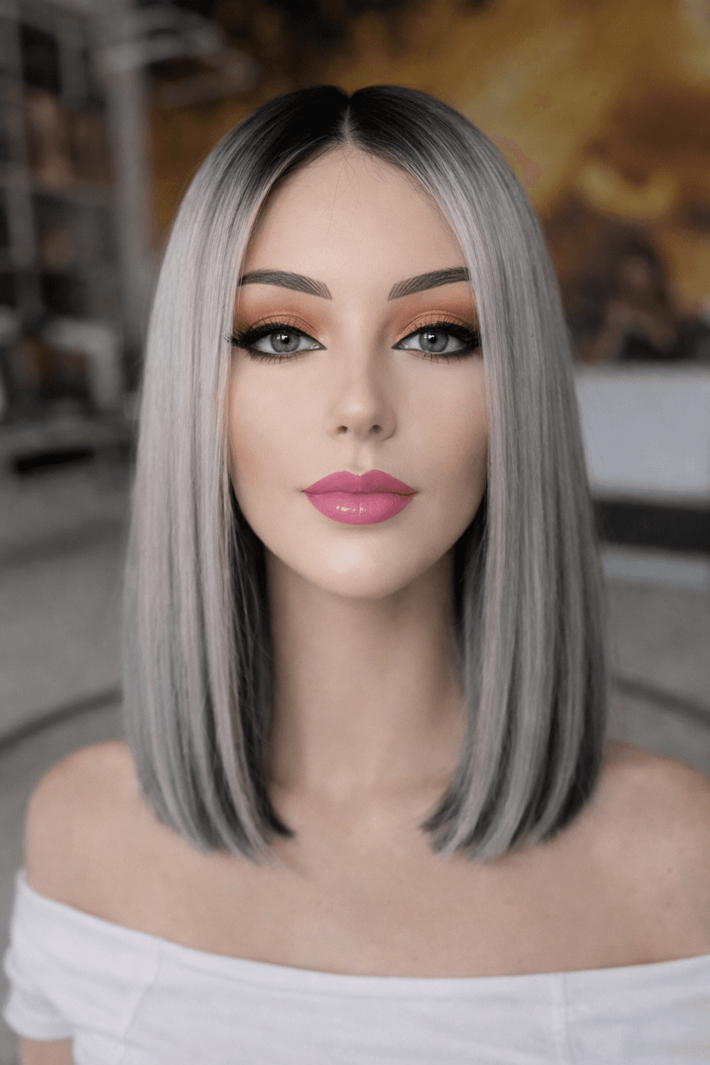 Peruca din par natural Angel Grey Balayage Peruca din par natural Angel Grey Balayage