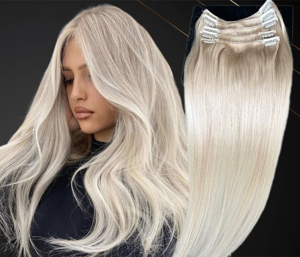 Extensii Clip-On MiniGold Blond Alb #100 Extensii Clip-On MiniGold Blond Alb #100