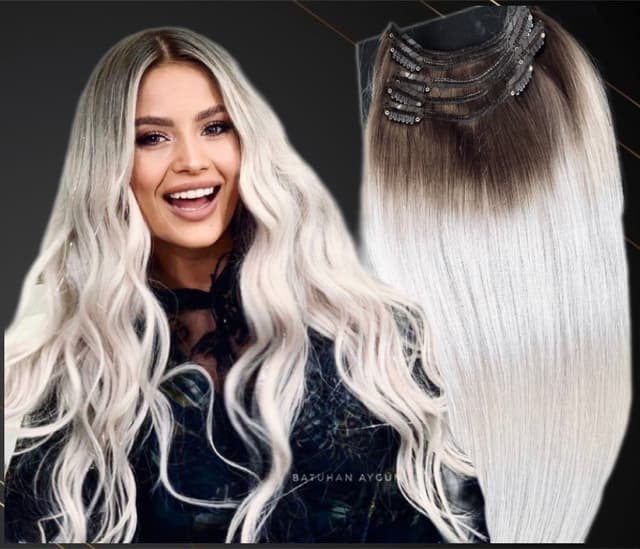 Extensii Clip-On MiniGold Ombre #4/Silver Extensii Clip-On MiniGold Ombre #4/Silver