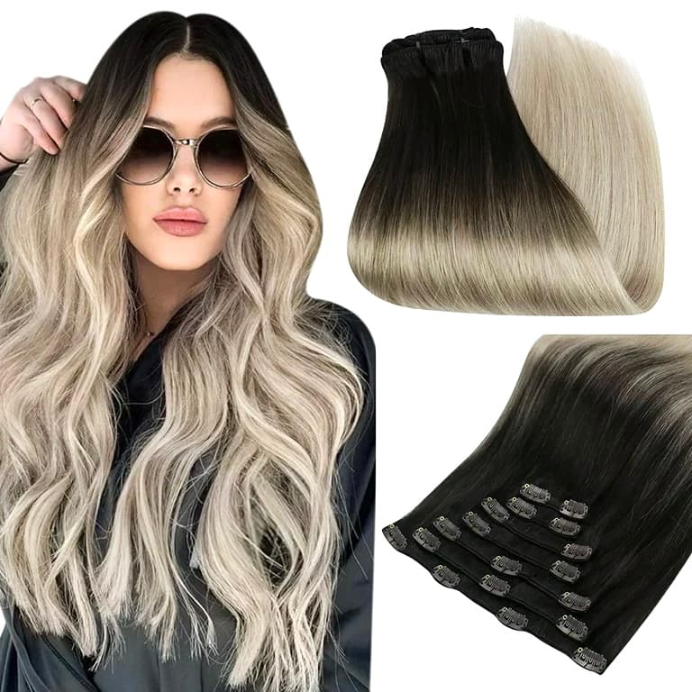 Отделни треси Deluxe Ombre #1B Silver Отделни треси Deluxe Ombre #1B Silver