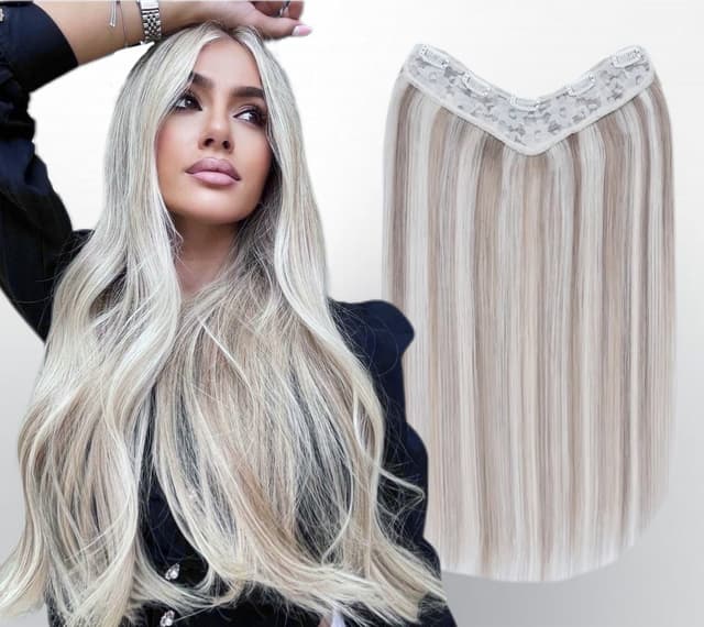 Trese de Par Natural V-Shape Volum si Lungime Balayage #19/Silver Trese de Par Natural V-Shape Volum si Lungime Balayage #19/Silver