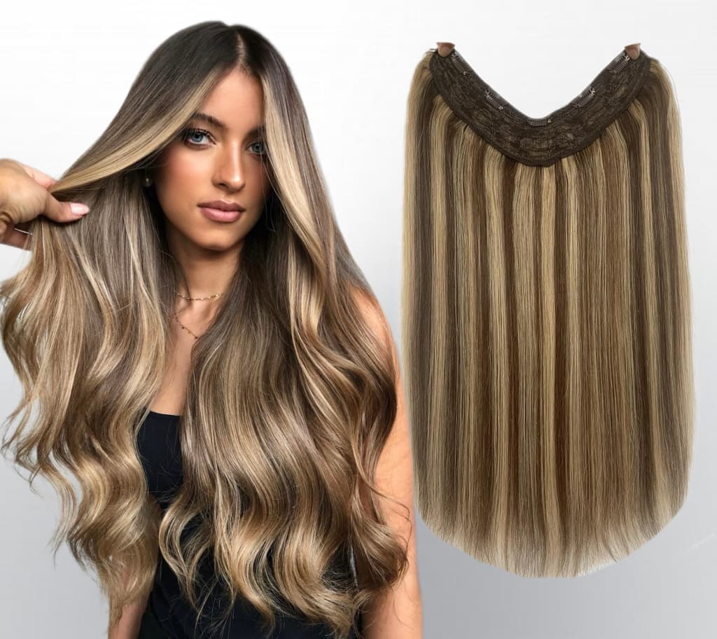 Trese de Par Natural V-Shape Volum si Lungime Balayage #4/#24 Trese de Par Natural V-Shape Volum si Lungime Balayage #4/#24