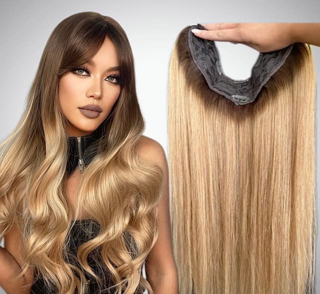 Обем и дължина V-SHAPE Hairpiece Balayage #18/#60 Обем и дължина V-SHAPE Hairpiece Balayage #18/#60