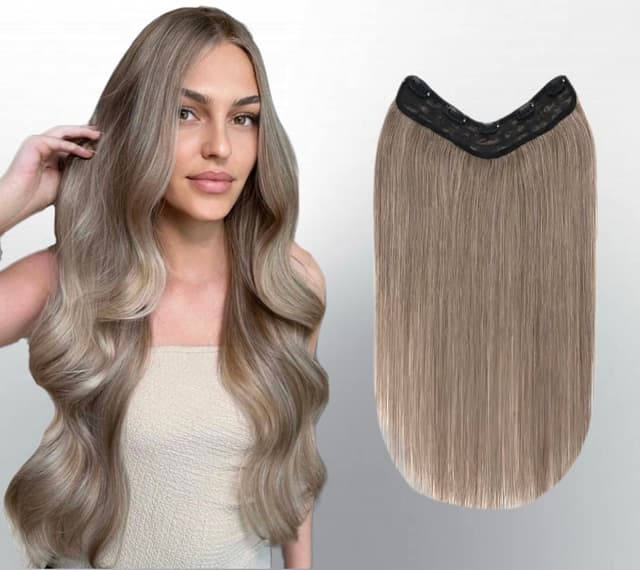 Trese de Par Natural V-Shape Mega Volum #20 Blond Bej Deschis Trese de Par Natural V-Shape Mega Volum #20 Blond Bej Deschis