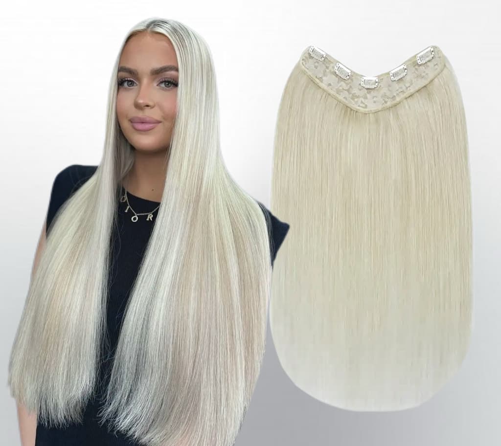 Trese de Par Natural V-Shape Mega Volum Silver Trese de Par Natural V-Shape Mega Volum Silver