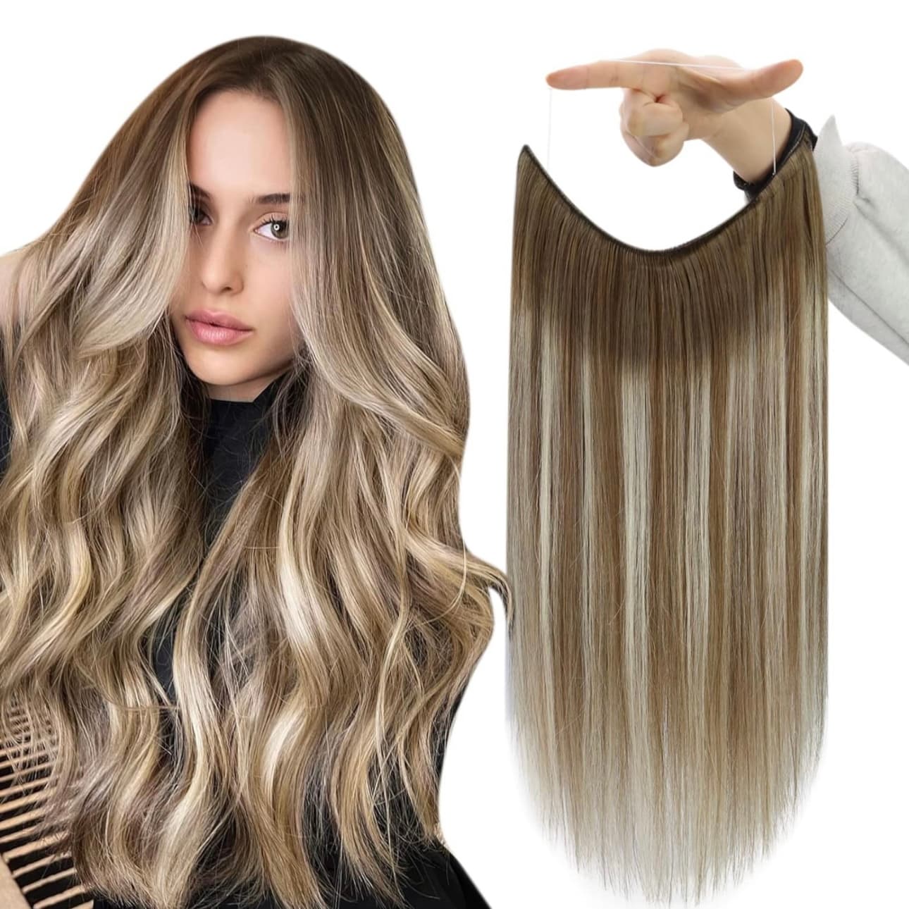 Екстензии Flip in Обем и дължина Balayage #8/ Silver/ #8 Екстензии Flip in Обем и дължина Balayage #8/ Silver/ #8