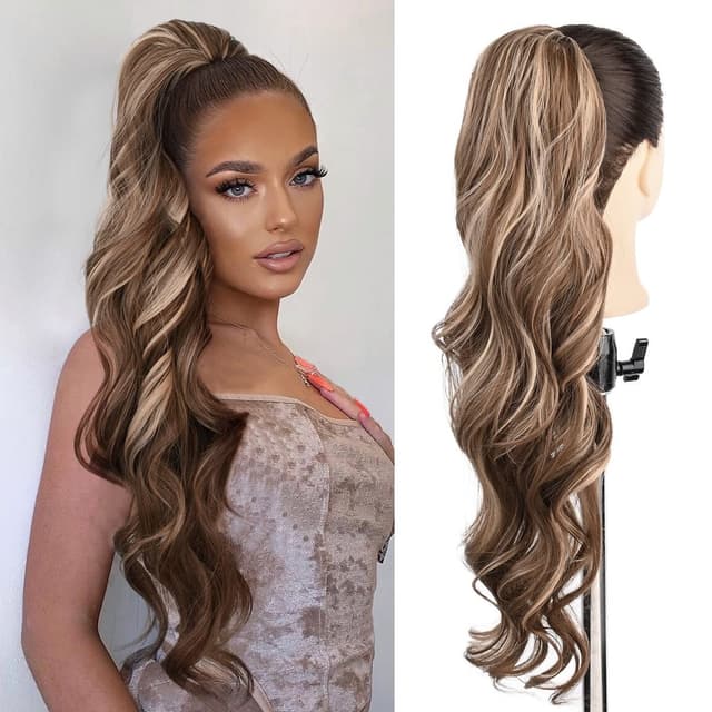 Coada de Par cu snur Balayage saten mediu/ blond deschis Coada de Par cu snur Balayage saten mediu/ blond deschis