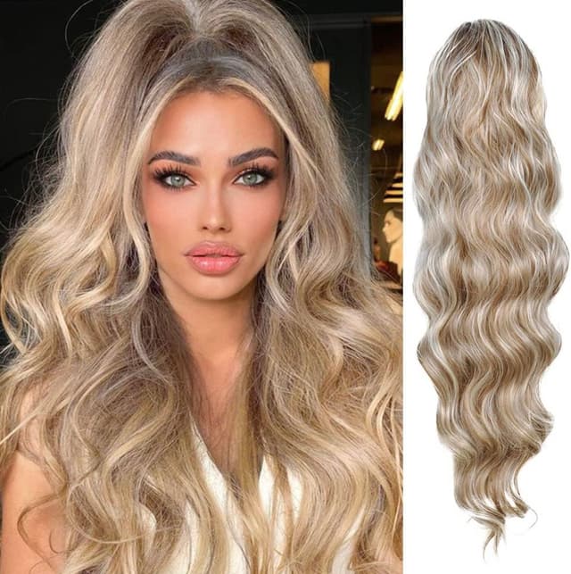 Coada pe scai Blond Suvitat Ondulata Coada pe scai Blond Suvitat Ondulata