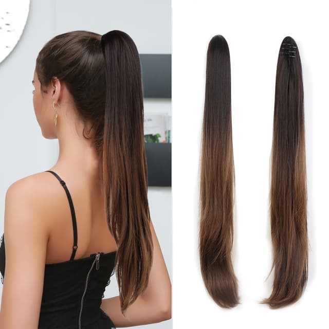Конска опашка с щипки Ombre Dark Satin/ Hazel Blonde, 70 см Конска опашка с щипки Ombre Dark Satin/ Hazel Blonde, 70 см