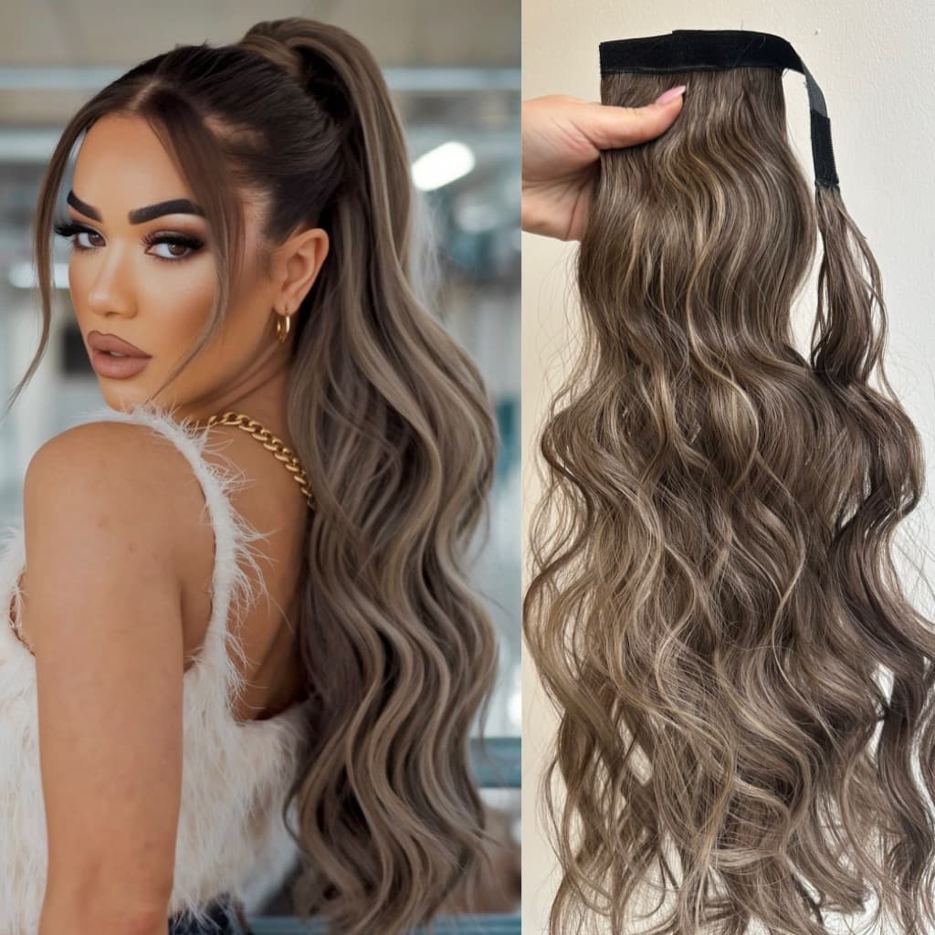 Вълниста Опашка с Велкро – Balayage #8/#20 Вълниста Опашка с Велкро – Balayage #8/#20