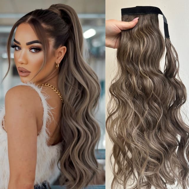 Вълниста Опашка с Велкро – Balayage #8/#20 Вълниста Опашка с Велкро – Balayage #8/#20