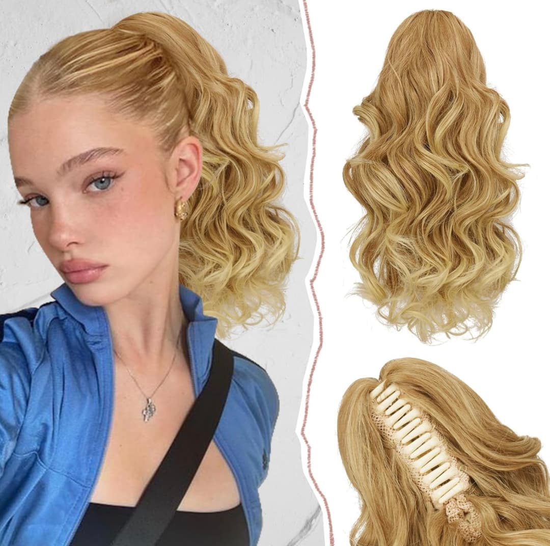 Cozi de Volum Ondulate Blond Natural Cozi de Volum Ondulate Blond Natural