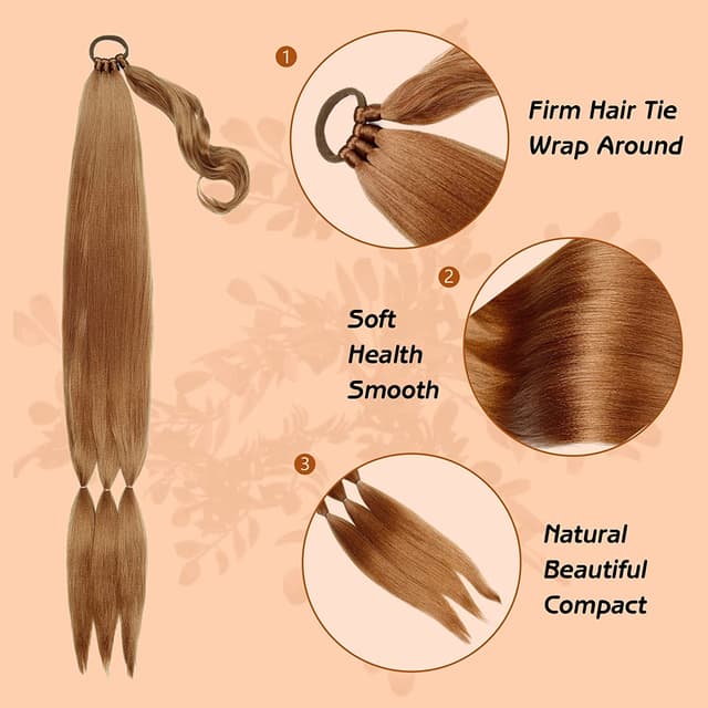 Coada de par pentru impletituri, Saten Aramiu, 70 cm Coada de par pentru impletituri, Saten Aramiu, 70 cm